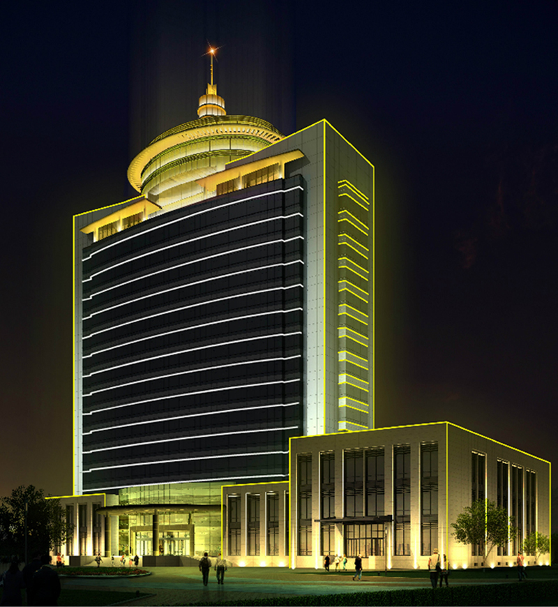 翼中東龐礦辦公大樓外墻亮化工程